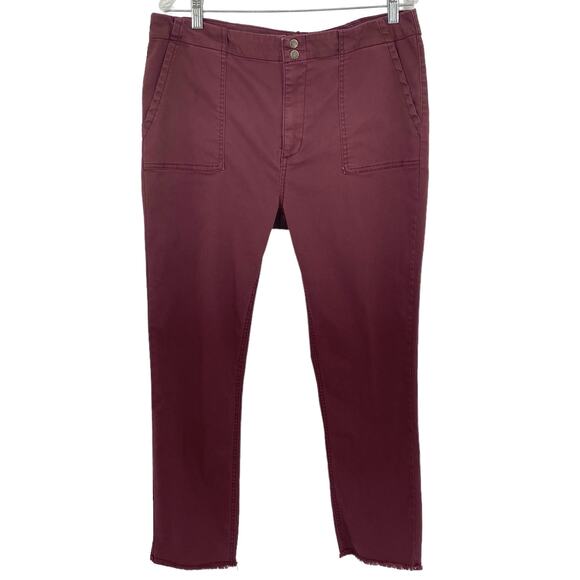 TINSEL Deep Plum Raw Hem Cropped Pants Plus Size 33 Casual Summer Everyday - Picture 1 of 7